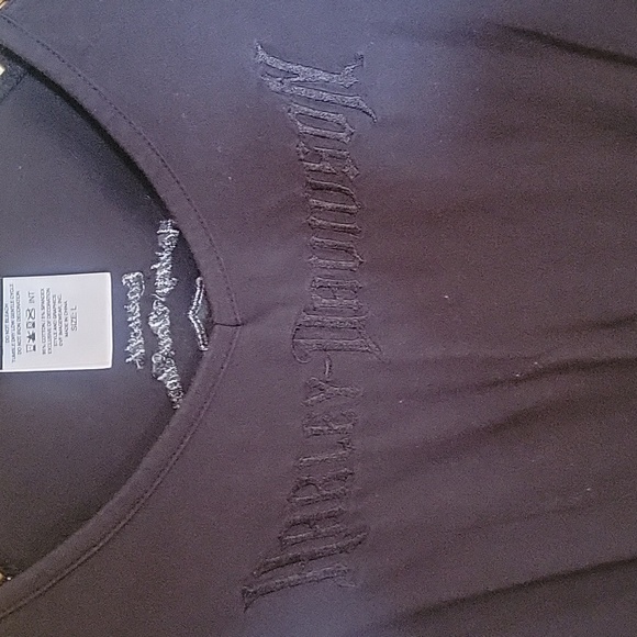 Harley Davidson black on black "open shoulder" long sleeve - Picture 3 of 4